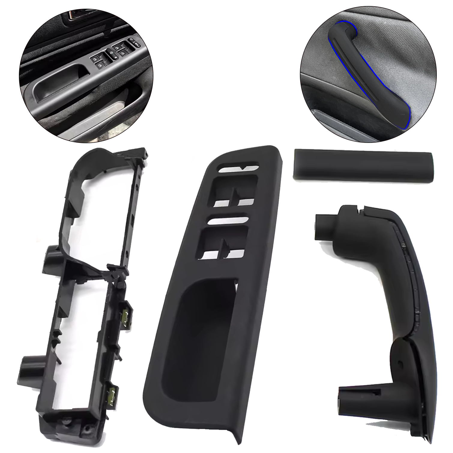 Комплект черни дръжки за предните врати на VW Golf 4 / Bora / Jetta (1
