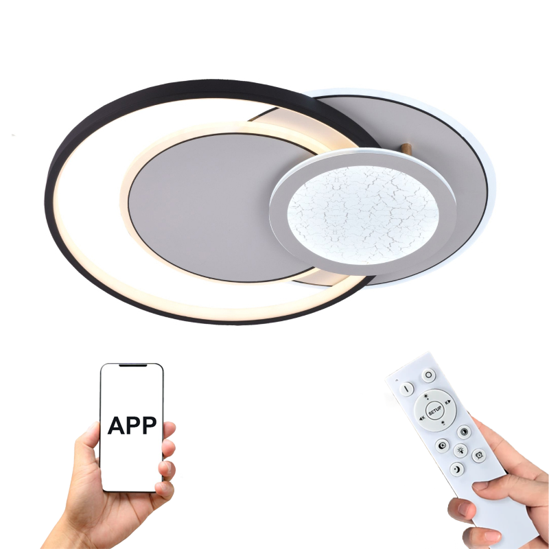 LED абажур с кръгове с дистанционно и мобилно управление