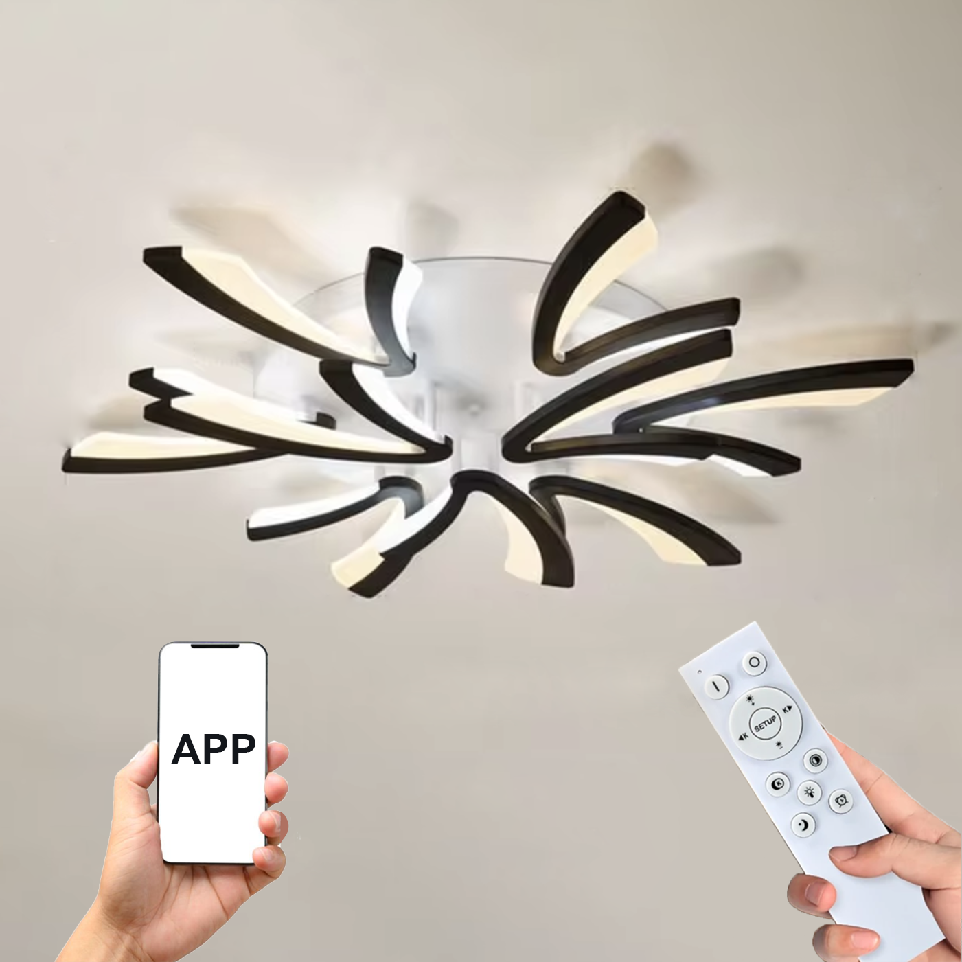 LED абажур с елегантен дизайн с APP и дистанционно управление
