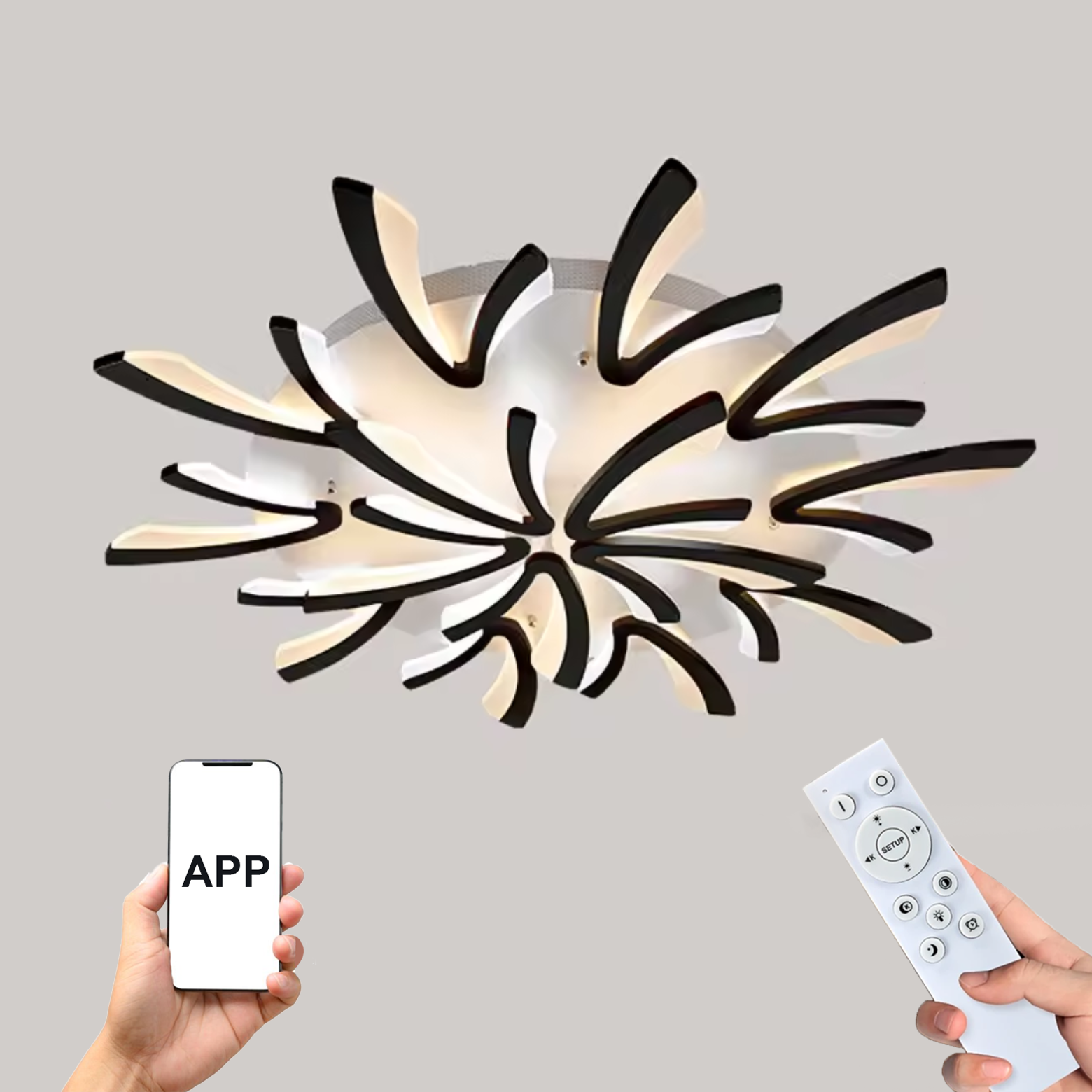 Дизайнерски LED Абажур с Дистанционно и APP Управление 