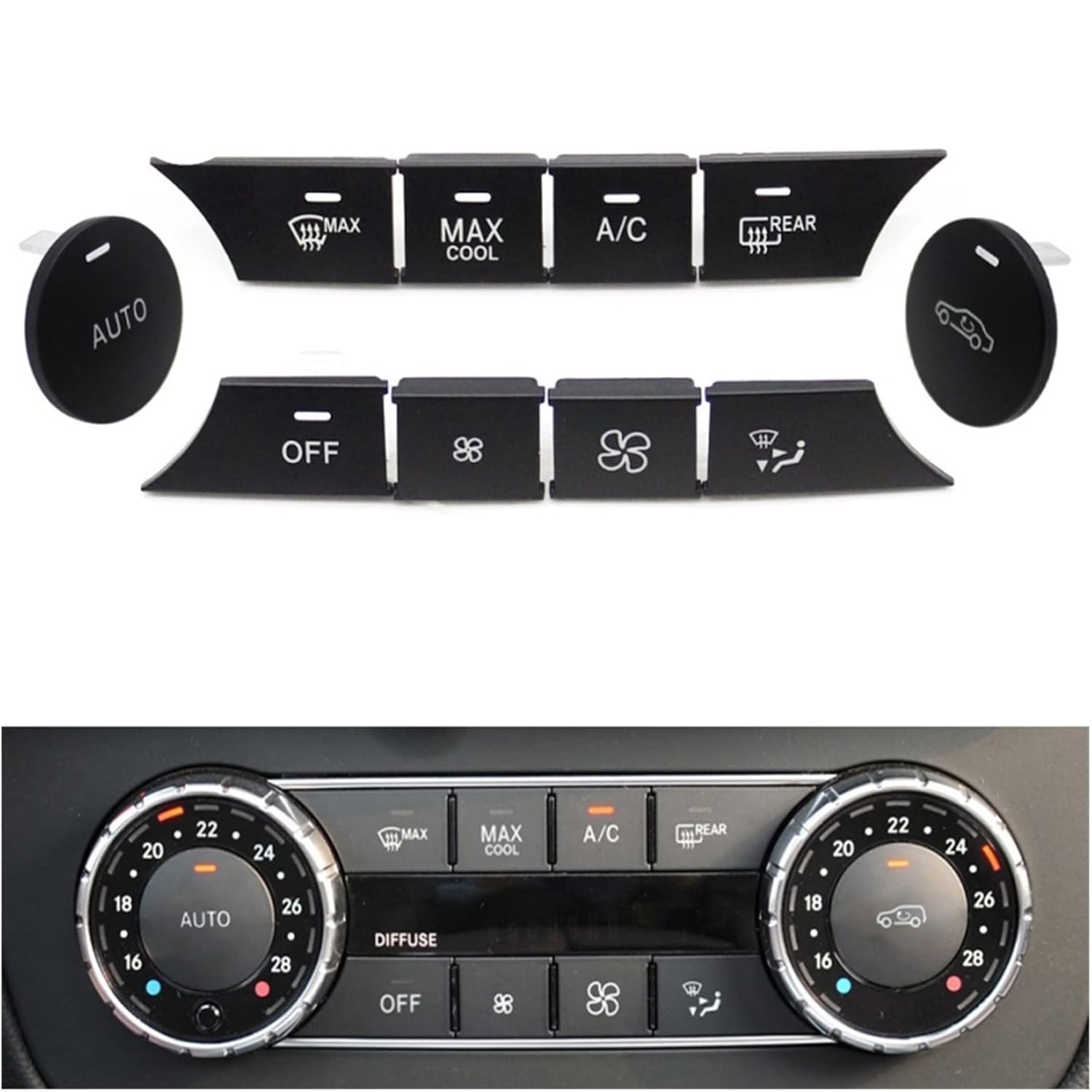 Комплект 8бр бутони за климатик Модел А за Mercedes ML GL GLE GLS W166