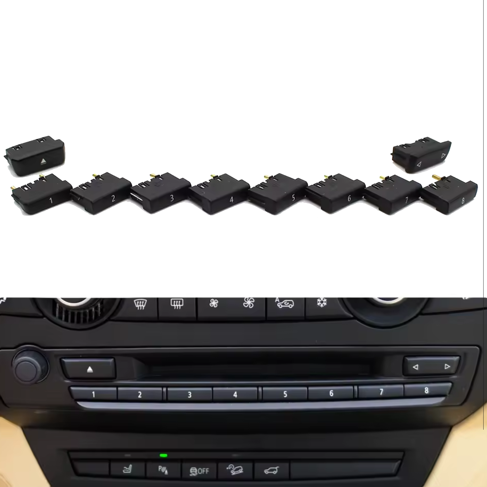 Комплект 10бр бутони за радио Модел А на BMW X5 X6 E70 E71 E72 (2007-2