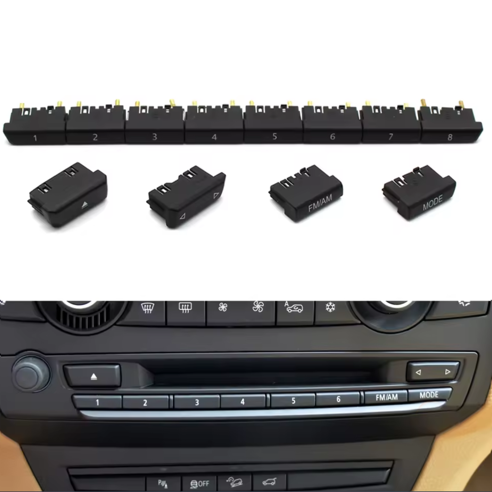 Комплект 10бр бутони за радио Модел B на BMW X5 X6 E70 E71 E72 (2007-2