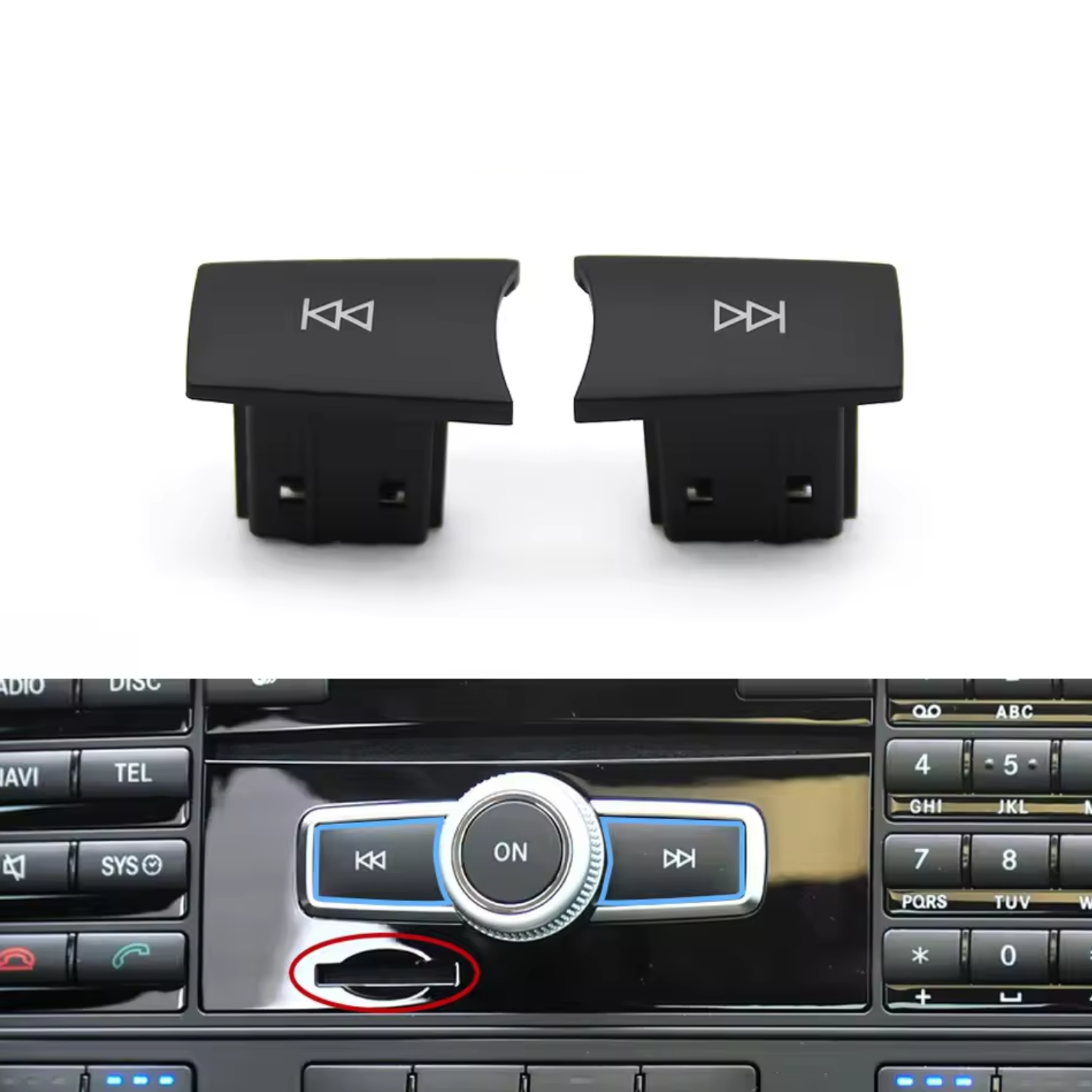 Бутони стрелки за CD / радио Модел B за Mercedes A B C CLA CLS E GL GL