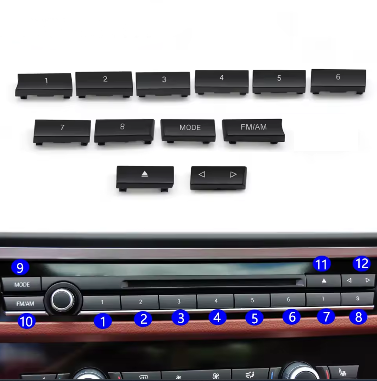 Бутони за радио Модел A на BMW 5 6 7 серия F10 F11 F18 F07 F06 F12 F13