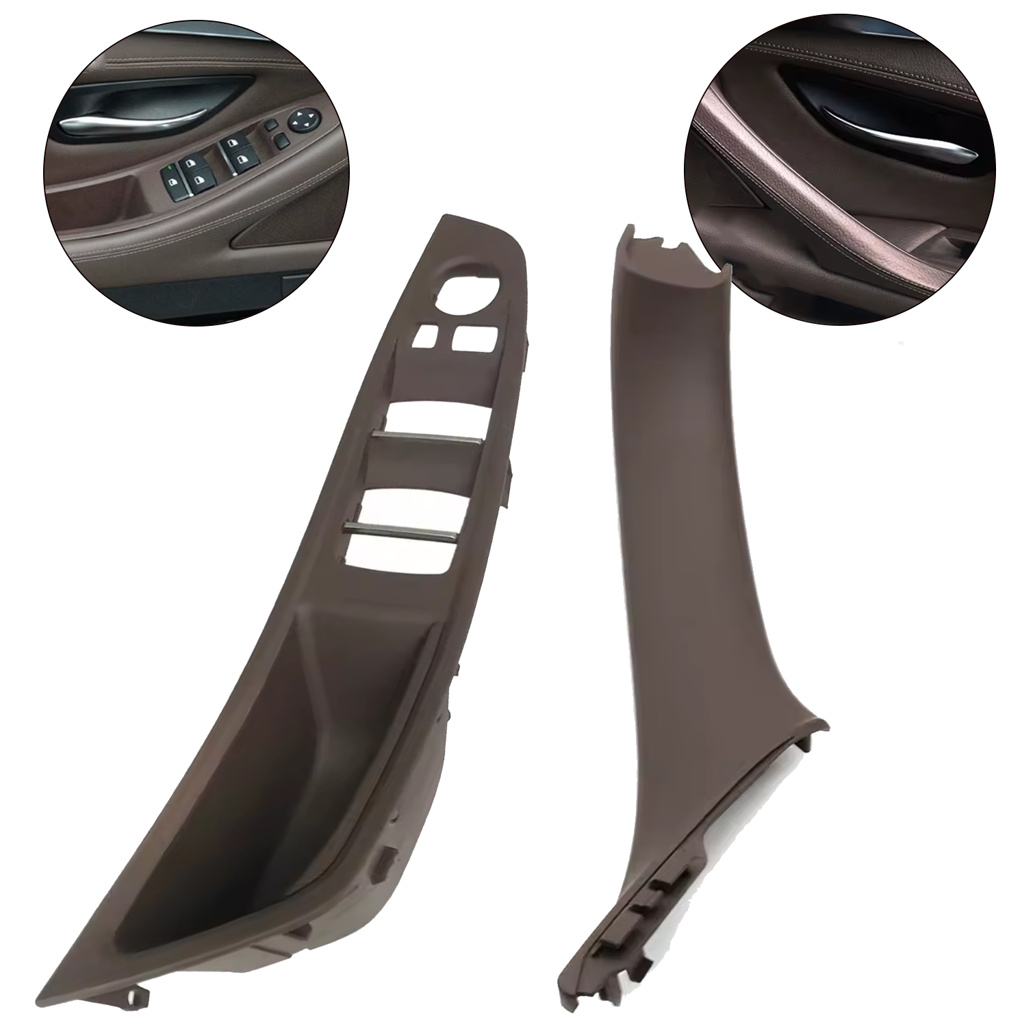 Комплект за предни интериорни дръжки за BMW 5 серия F10 F11, мока, вът
