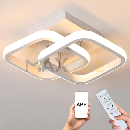 LED полилей / абажур с дистанционно и мобилно управление, бял