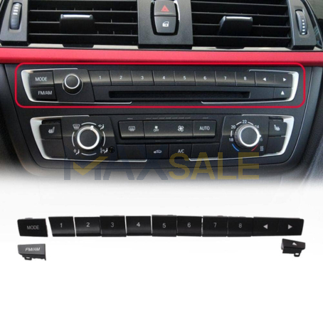 Комплект 12бр бутони за радио BMW 1 2 3 4 серия F20 F21 F30 F31 F34 F36 F87