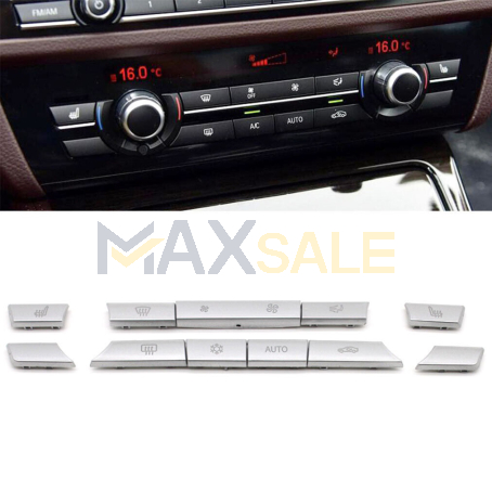 Комплект 11 броя хром бутони за климатроник за BMW 5 6 7 серия F01 F02 F10 F11 F12 F13 F06 F07