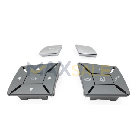 Бутони за волан за Mercedes W204 W212 W207 X204 W246 W218 W176 W172, Сиво с хром