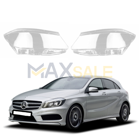 Комплект стъкла за фарове на Mercedes-Benz A class W176 (12-15), ляво и дясно 