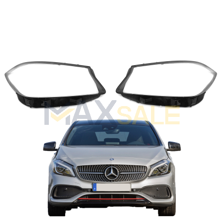 Комплект стъкла за фарове на Mercedes-Benz A class W176 (16-18), ляво и дясно 