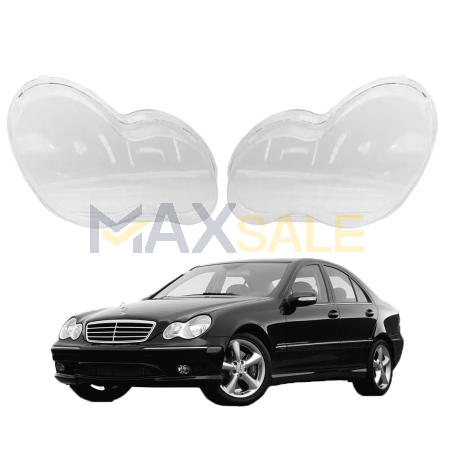 Комплект стъкла за фарове на Mercedes-Benz C class W203 (00-07), ляво и дясно 