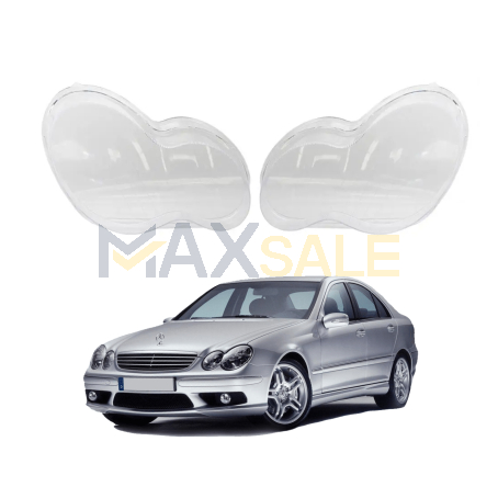Комплект стъкла за фарове на Mercedes-Benz C class W203 (97-01), ляво и дясно 