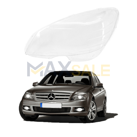 Ляво стъкло за фар на Mercedes-Benz C W204 (09-11)