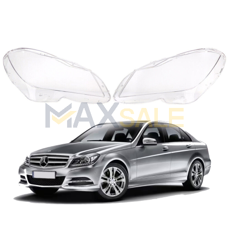 Комплект стъкла за фарове на Mercedes-Benz C class W204 (11-14), ляво и дясно 