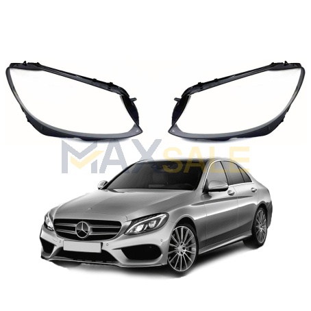 Комплект стъкла за фарове на Mercedes-Benz C class W205 (15-18), ляво и дясно 