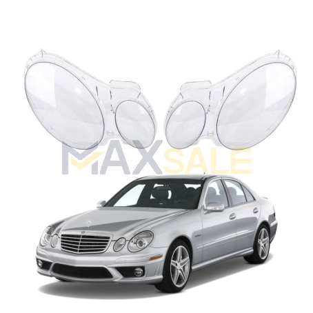 Комплект стъкла за фарове на Mercedes-Benz E class W211 (07-08), ляво и дясно 