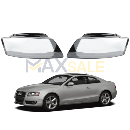 Комплект стъкла / капаци за фарове за Audi B8 A5 (09-11) , ляво и дясно 