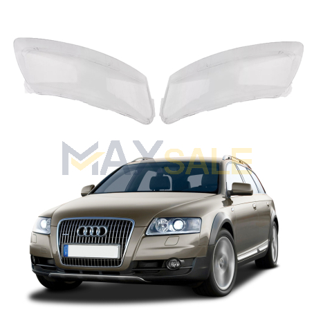 Комплект стъкла за фарове Audi A6 C6 (06-11), ляво и дясно 