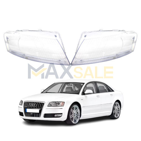 Комплект стъкла за фарове Audi A8 D3 (04-09), ляво и дясно 