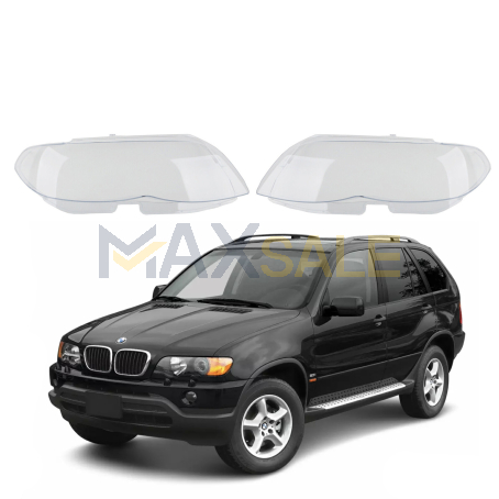 Комплект стъкла за фарове на BMW X5 E53 (00-03), ляво и дясно 