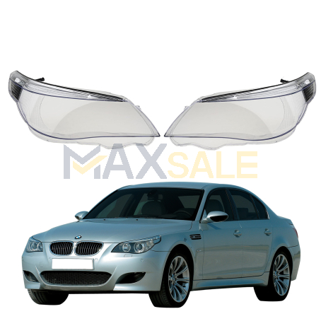 Комплект стъкла за фарове с вежди за BMW 5 E60 E61, 2003-2010  , ляво и дясно 