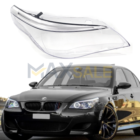Дясно стъкло за фар с вежди за BMW 5 E60 E61 facelift Dynamic drive, 2006-2010