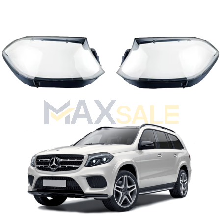 Комплект стъкла / капаци за фарове за Mercedes-Benz GLS X166 GL (15-19), ляво и дясно 