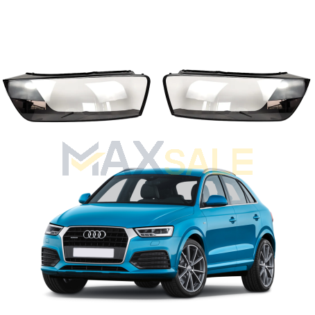 Комплект стъкла / капаци за фарове Audi Q3 (15-18), ляво и дясно 