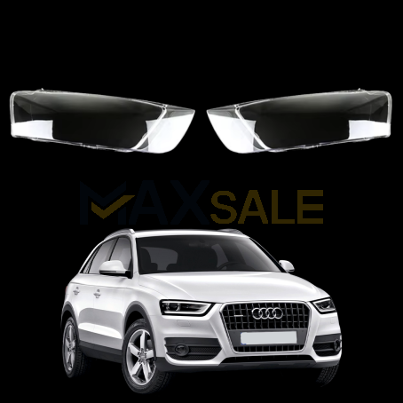 Комплект стъкла / капаци за фарове Audi Q3 (12-15), ляво и дясно 