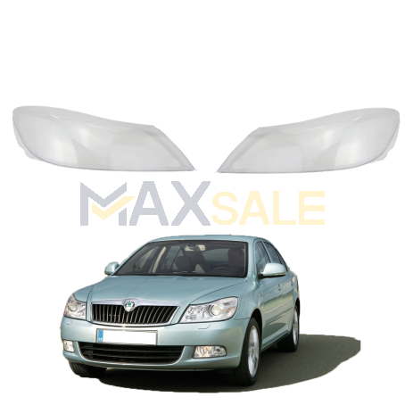 Комплект стъкла / капаци за фарове Skoda Octavia A6 (09-13), ляво и дясно 