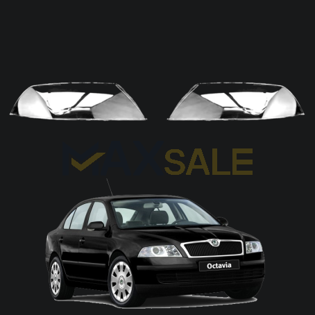 Комплект стъкла / капаци за фарове Skoda Octavia A5 (08-10), ляво и дясно 