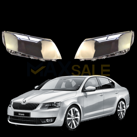 Комплект стъкла / капаци за фарове Skoda Octavia 3 A7 (14-17), ляво и дясно 
