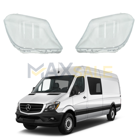 Комплект стъкла / капаци за фарове Mercedes Sprinter W906 (16-18), ляво и дясно 