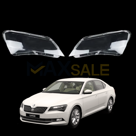 Комплект стъкла / капаци за фарове Skoda Superb 3 (16-19), ляво и дясно 
