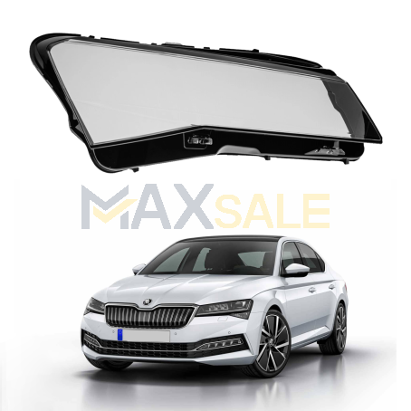 Дясно стъкло за фар на Skoda Superb Euro версия (2021-2024)