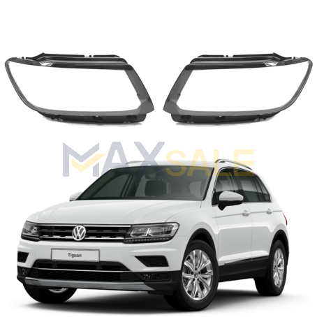 Комплект стъкла за Xenon фарове на VW Tiguan (2017-2020), ляво и дясно 
