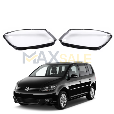 Комплект стъкла / капаци за фарове VW Touran 10-15, ляво и дясно 
