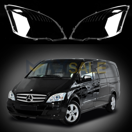 Комплект стъкла / капаци за фарове Mercedes VITO W639 Facelift (10-16), ляво и дясно 