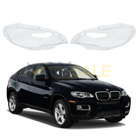 Комплект стъкла / капаци за LED фар на BMW X6 E71 (2006-2014), ляво и дясно 