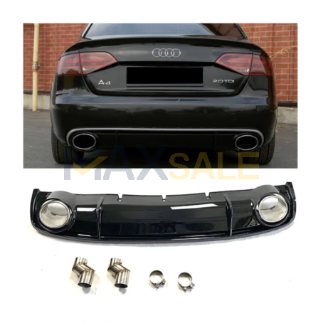 Дифузьор за задна броня с RS4 визия за Audi A4 B8 (2008-2012)
