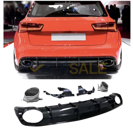 Дифузьор RS добавка за задна броня за Audi А6 C7 FACELIFT (2015-2018)