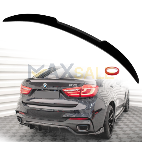 Лип спойлер за багажник M4 style на BMW X6 F16 (2019+),  черен гланц