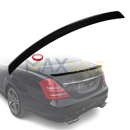 Лип спойлер за багажник на Mercedes S class W221 (2005-2013г.), черен гланц