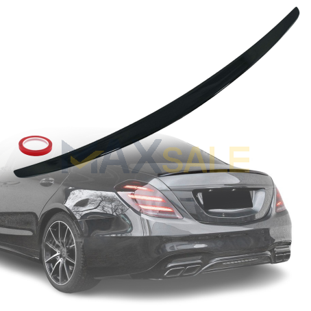 Лип спойлер за багажник на Mercedes S class W222 (2013-2020г.), черен гланц