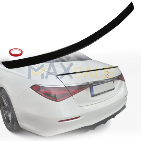 Лип спойлер за багажник AMG style на Mercedes S class W223 (2020г.+), черен гланц