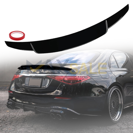 Заден спойлер за багажник B style на Mercedes S class W223 (2020г.+), черен гланц