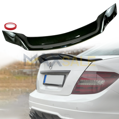Лип спойлер за багажник R style на Mercedes C class W204 (2006-2014), черен гланц