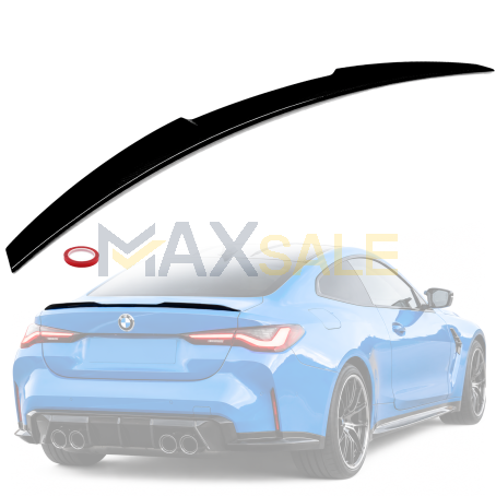 Лип спойлер за багажник на BMW 4 серия G22 M3 style (2021+), черен гланц 
